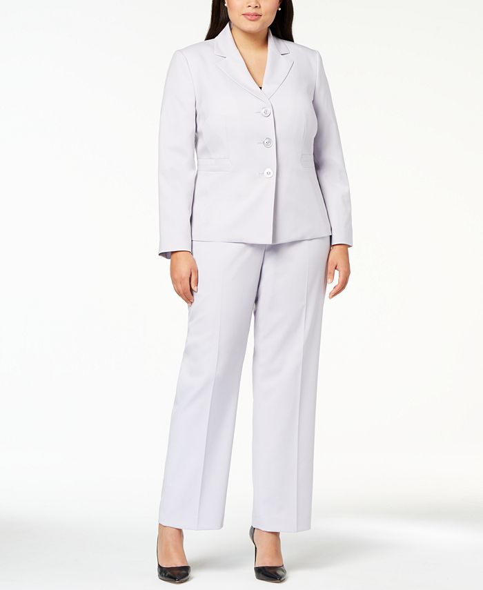 Le Suit Plus Size Three-Button Pantsuit - Macy's