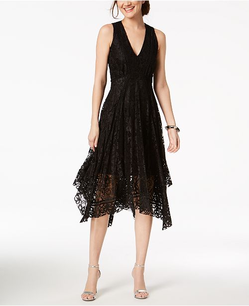 Taylor V-Neck Lace Midi Dress - Dresses - Women - Macy&#39;s