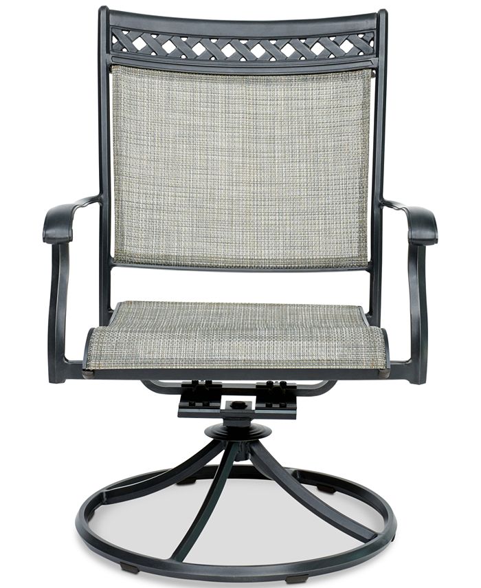 Agio Vintage II Outdoor Sling Swivel Chair, Created for Macy's Macy's
