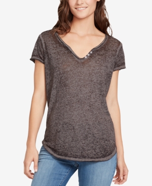 image of William Rast Cooper Button-Trim T-Shirt