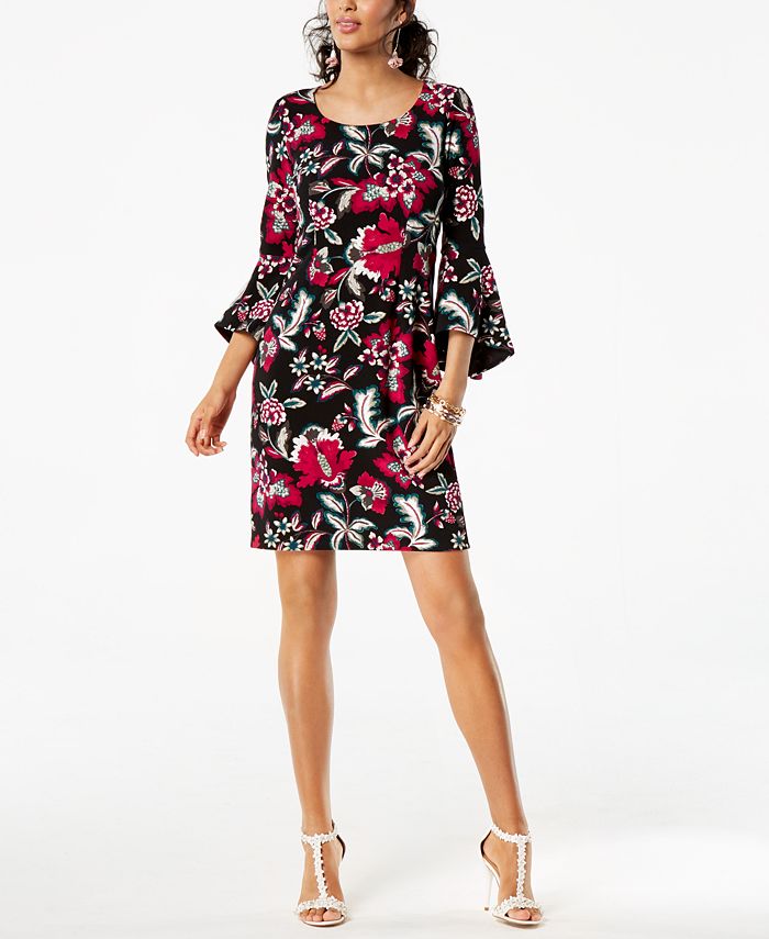Macys bell sleeve dresses discount