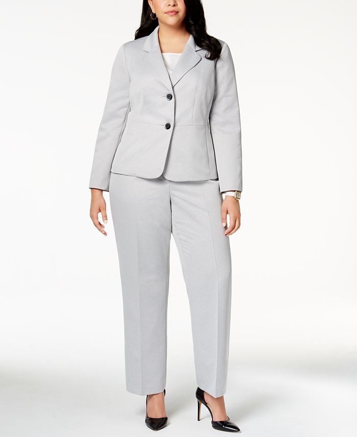 Le Suit Plus Size Textured Pantsuit & Reviews - Wear to Work - Women ...