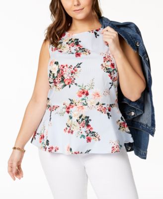 Tommy Hilfiger - Plus Size Cotton Peplum Top