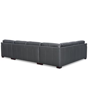 Furniture - Avenell 137" 3-Pc. Leather Sectional with Chaise, Created for Macy's