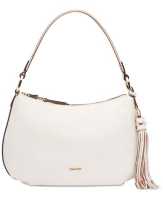 calvin klein pebble leather hobo