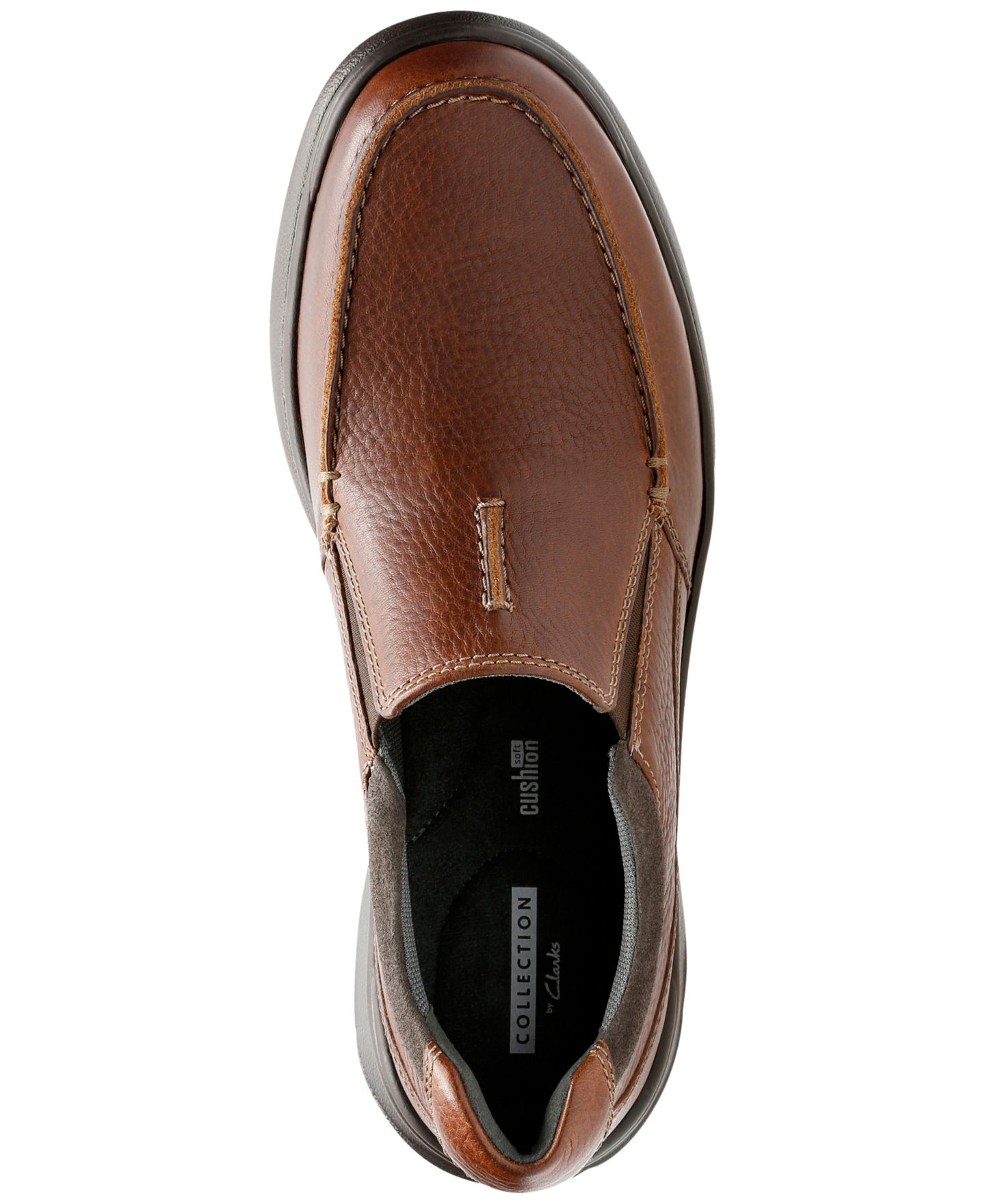 Мужские кожаные слипоны Clarks Cotrell Free, цвет: Табачный кожаный — фото 3