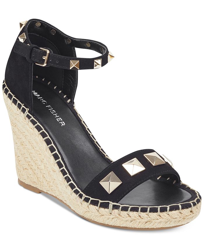 Marc Fisher Knoll Studded Wedge Sandals - Macy's