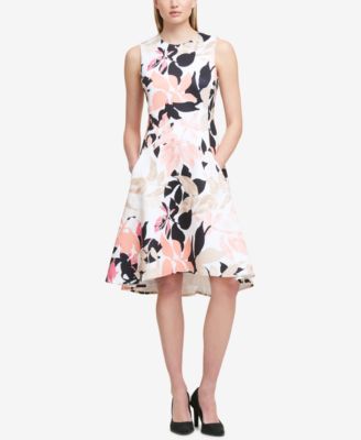 DKNY Floral-Print Fit \u0026 Flare Dress 
