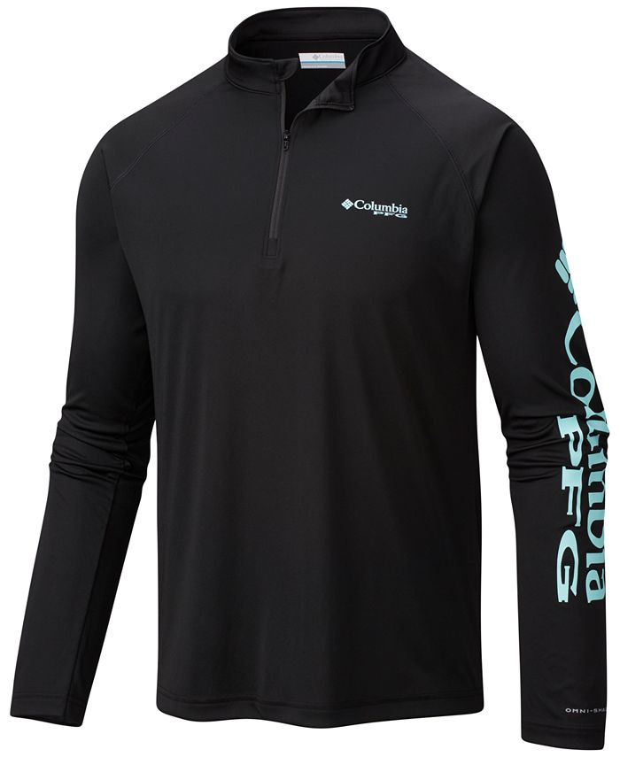 Chemise Columbia PFG 1/4 Zip Homme - Taille L Gris - Manches Longues Pour La Pêche - Occasion
