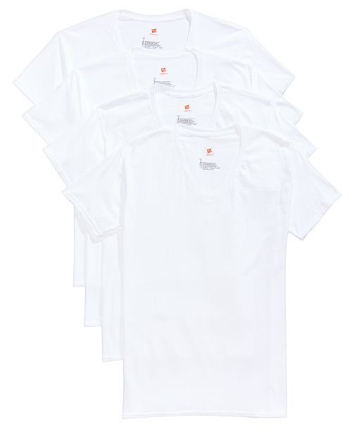 Hanes Men's 4-Pk. Platinum Comfort Fit V-Neck T-Shirts - Underwear ...