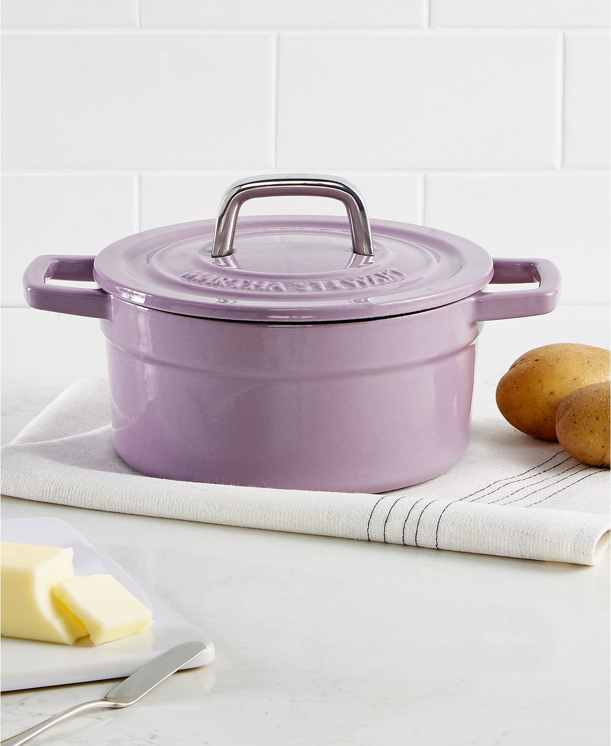 Martha Stewart Collection Cast Iron 2 Qt. Round Dutch Oven