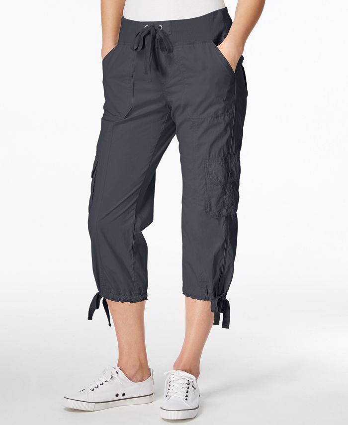 Calvin Klein Poplin Capri Cargo Pants - Macy's