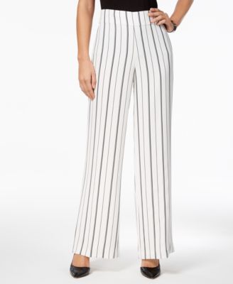 Nine West - Striped Wide-Leg Pants