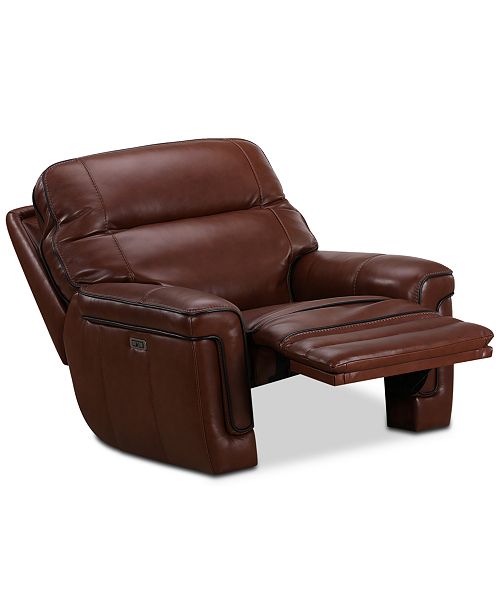 Furniture Myars Leather Power Motion Glider Recliner With Power