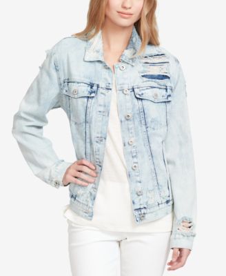 Jessica Simpson - Cotton Embroidered Denim Trucker Jacket