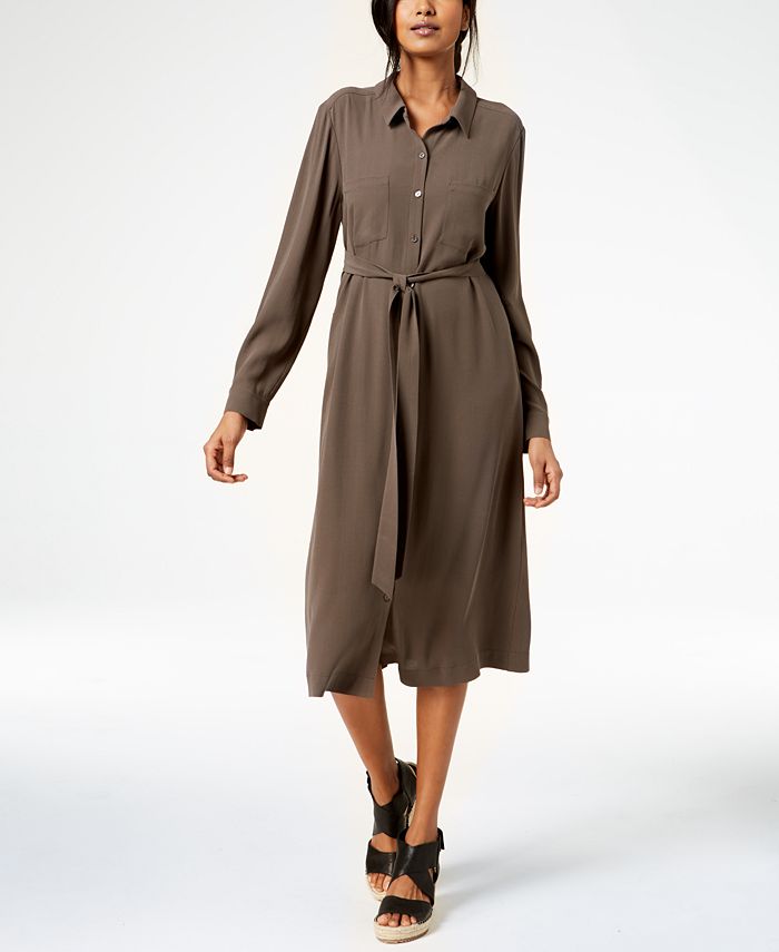 Eileen Fisher Silk Shirtdress & Reviews - Dresses - Women - Macy's