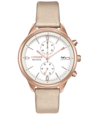 逆輸入★Citizen Eco-Drive Chandler Chronograph Womens Watch Citizen Eco-Drive Women's Chandler Chronograph Leather 39mm