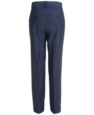 Big Boys Slim-Fit Plain Weave Machine Washable Suit Pants