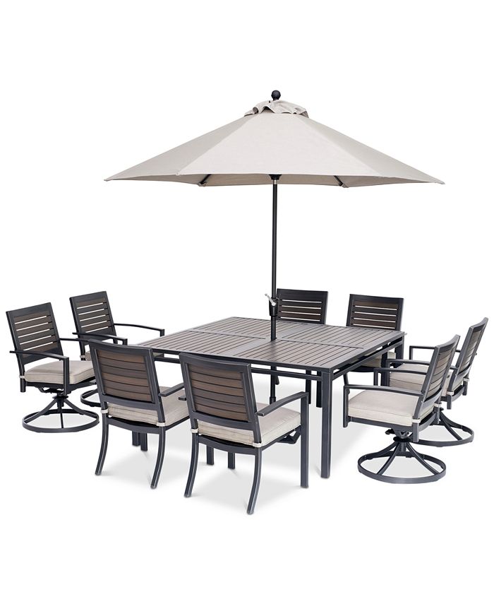 Furniture Marlough II Outdoor Aluminum 9Pc. Dining Set (62" Square