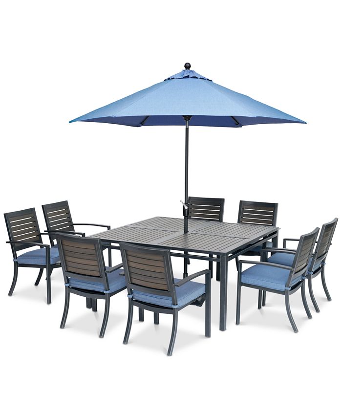 Furniture Harlough Ii 9 Pc Outdoor, Square Outdoor Dining Table Set For 8