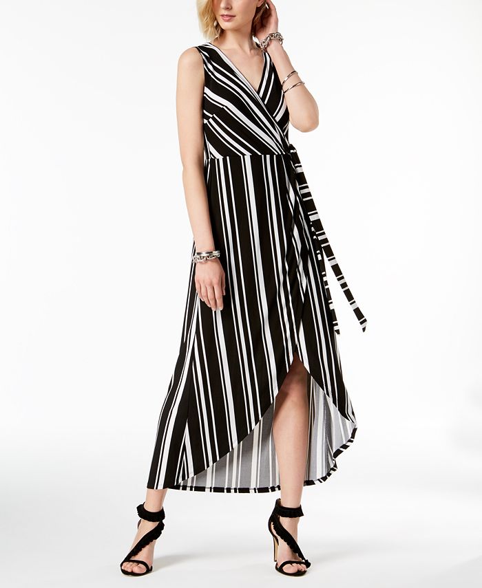 INC International Concepts I.N.C. Striped Faux-Wrap Dress, Created for ...