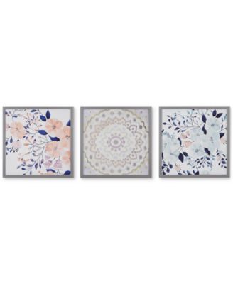 JLA Home - Intelligent Design 'Summer Bliss' Gel-Coated Decorative Boxed Wall Art, Set of 3