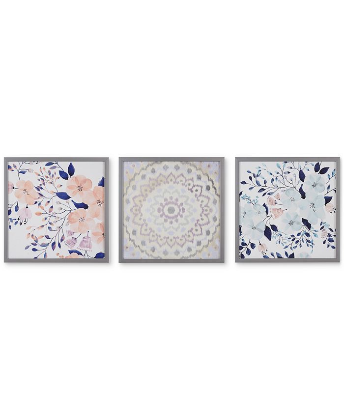 JLA Home - Intelligent Design 'Summer Bliss' Gel-Coated Decorative Boxed Wall Art, Set of 3