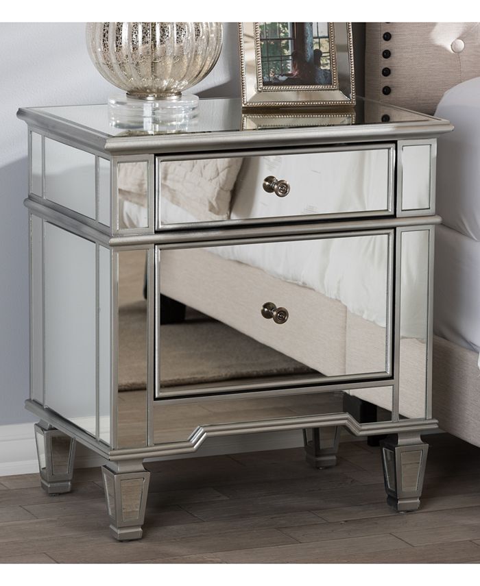Furniture Sussie Mirrored Nightstand Macy's