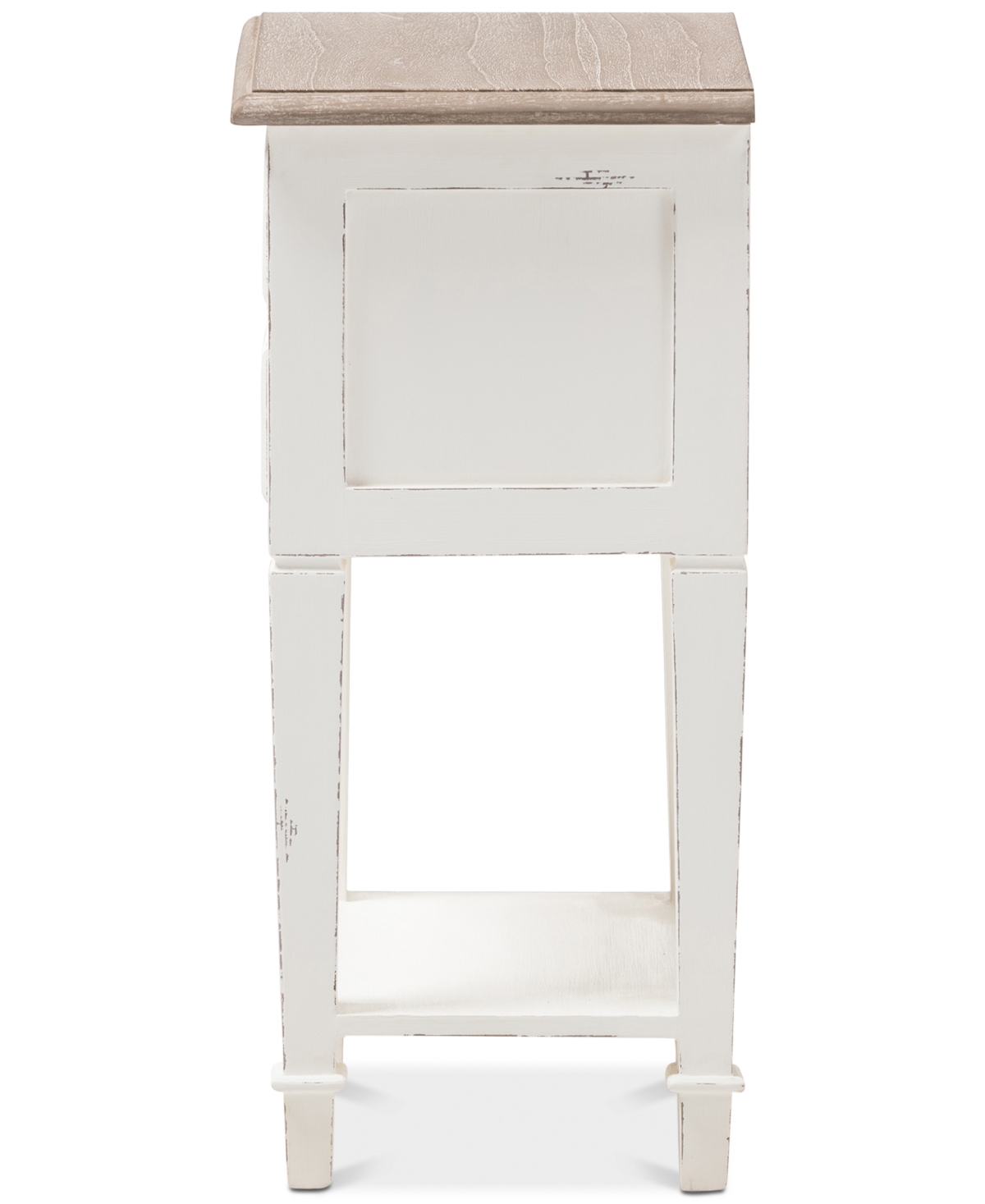Macy's Dauphine 2-drawer Nightstand In White,natural