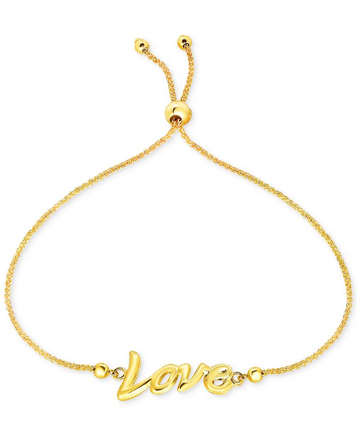 Macy's Love Script Bolo Bracelet in 10k Gold - Macy's