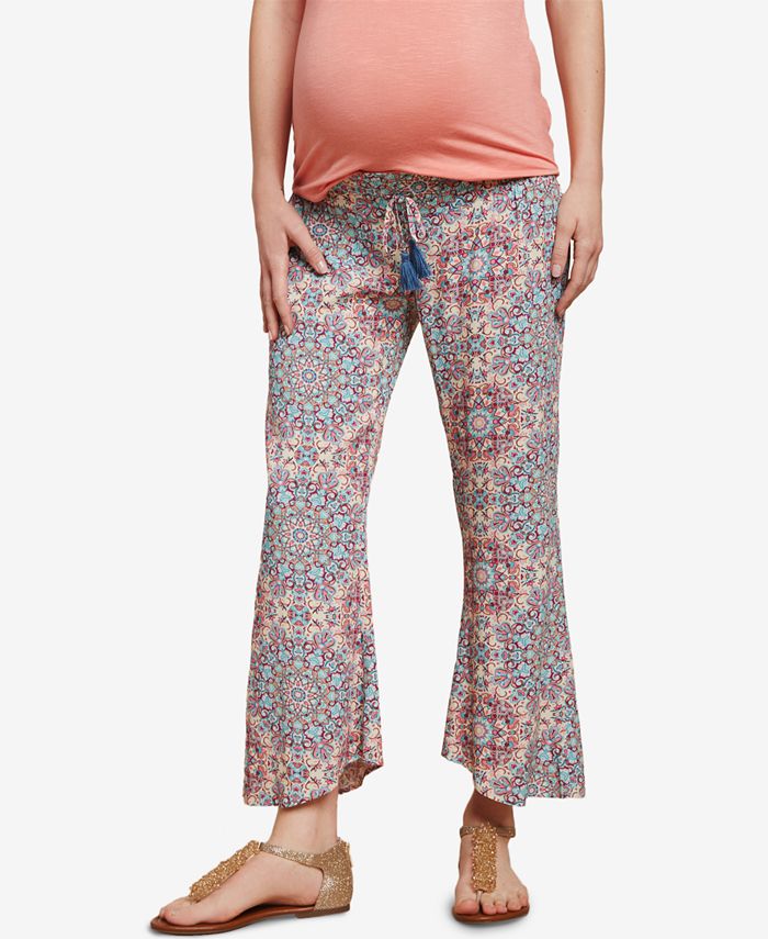 Mocha Smocked Wide Leg Maternity Pants
