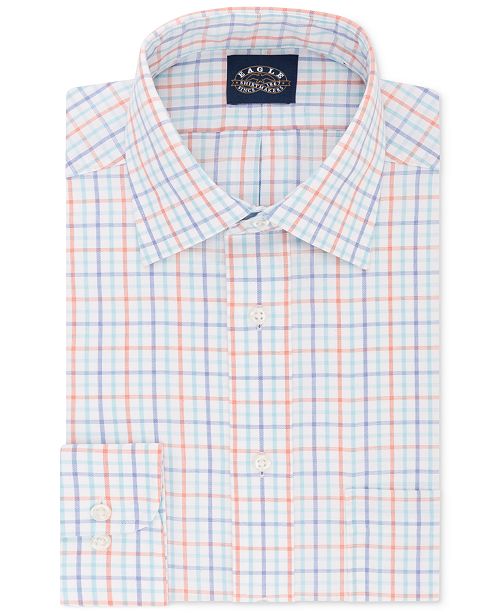 Eagle Men S Classic Regular Fit Non Iron Flex Collar Blue Orange