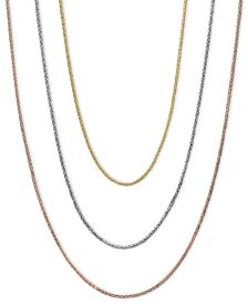 14k Gold, 14k White Gold and 14k Rose Gold Necklaces, 16-20" Wheat Chain