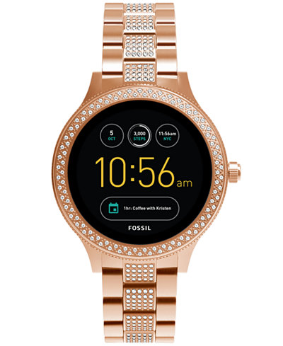 Fossil Q Women's Venture Gen 3 Rose Gold-Tone Stainless Steel Touchscreen Smart Watch 42mm