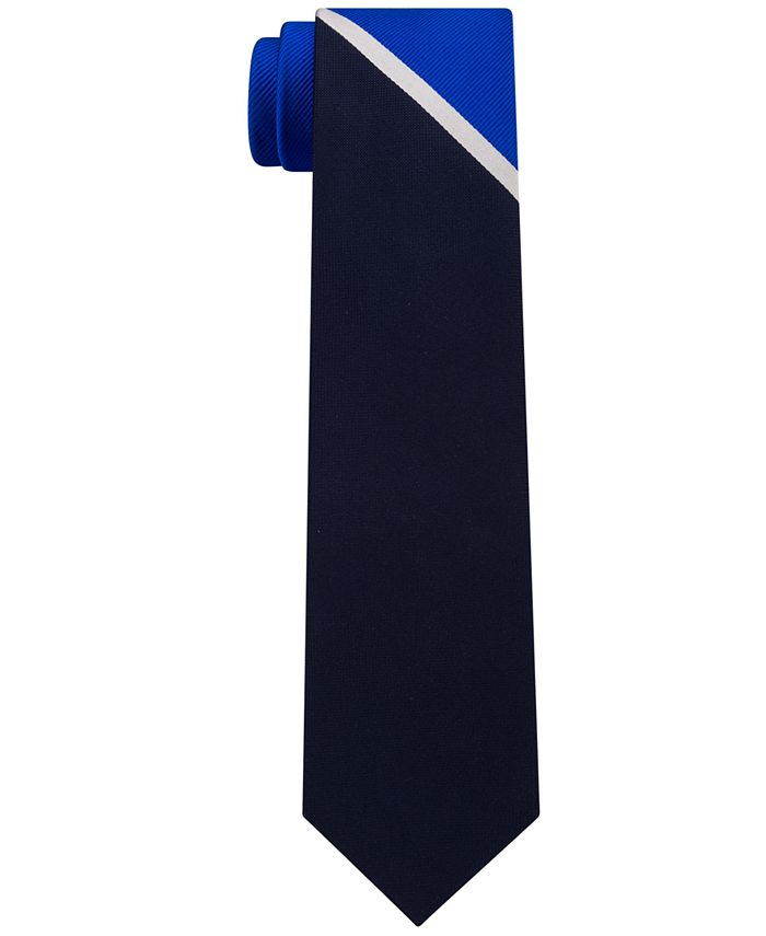 Tommy Hilfiger Men's Texture Panel Stripe Slim Silk Tie - Macy's