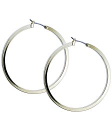 1 1/2" Gold-Tone Square Edge Hoop Earrings