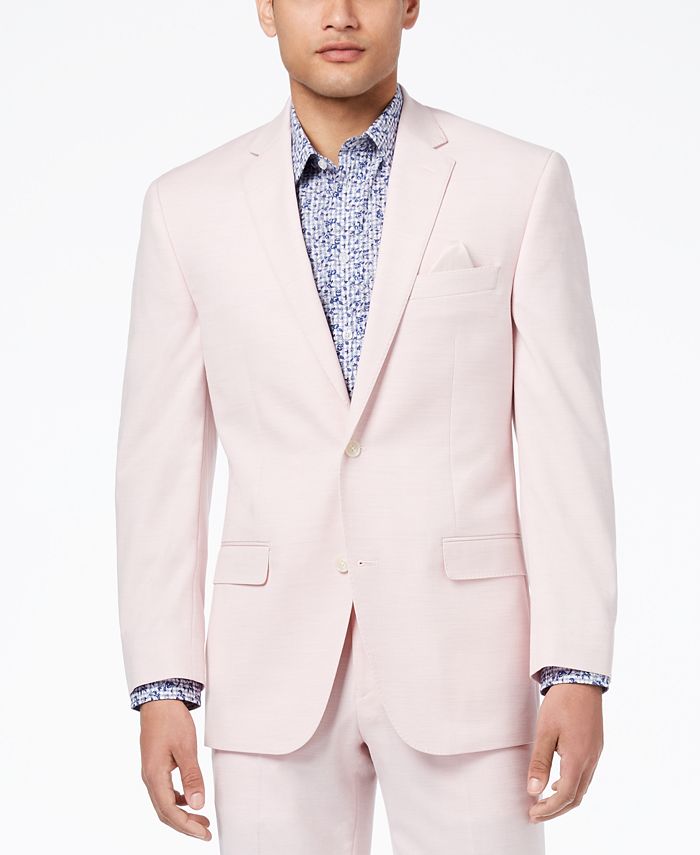 Sean John Men's Classic-Fit Stretch Pink Solid Suit Jacket - Macy's