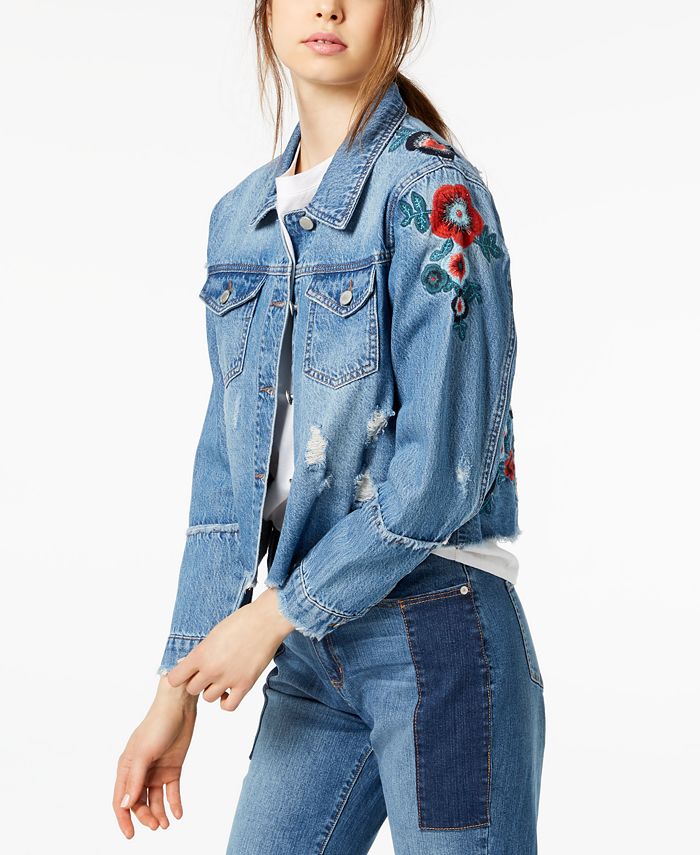 Buffalo David Bitton Nicci Embroidered Denim Jacket Macy s
