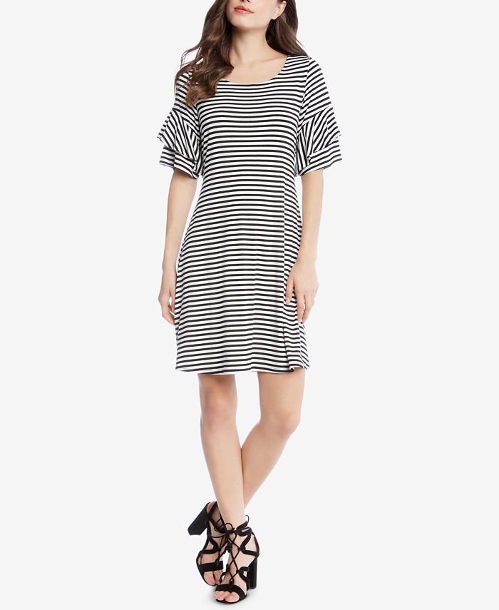 Karen Kane Striped Tiered-Sleeve Dress - Macy's