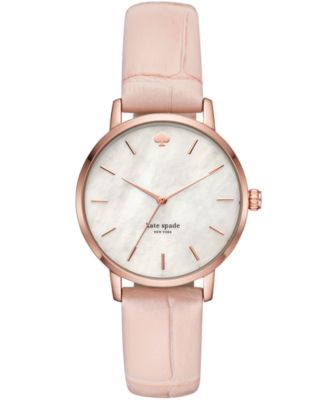 kate spade new york - Women's Metro Pink Leather Strap Watch 34mm