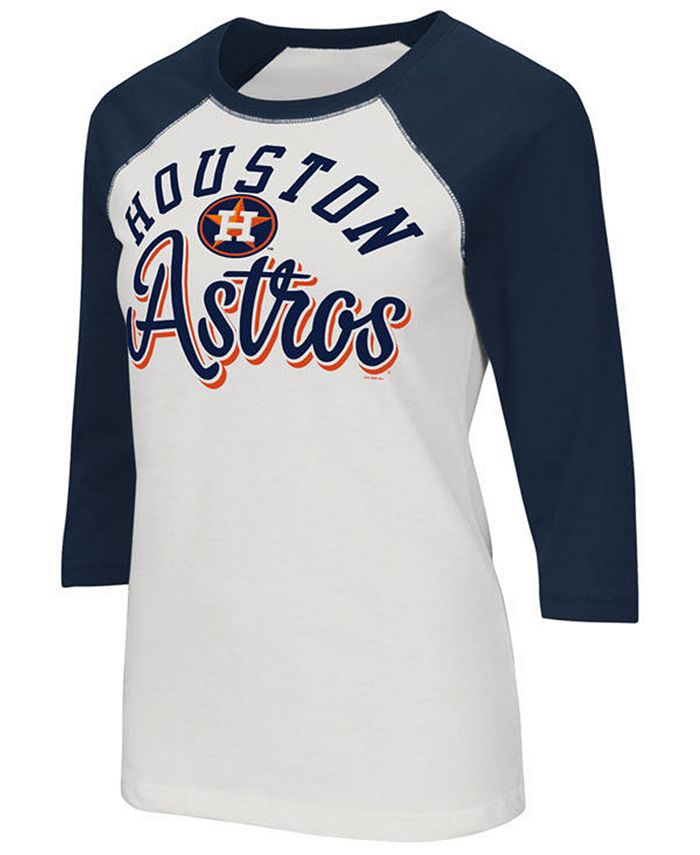 G-III Sports Women's Houston Astros Tailgate Foil Raglan T-Shirt - Macy's