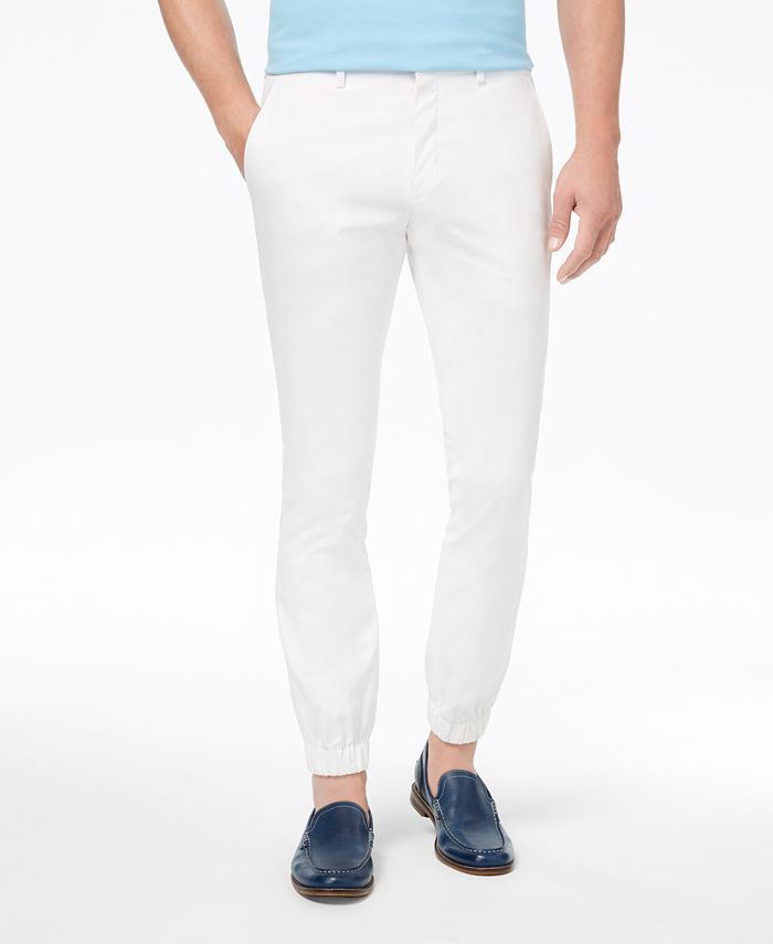 Tallia Orange Men's Modern-Fit Stretch White Solid Jogger Dress Pants ...