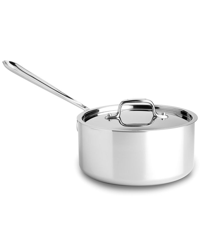 AllClad Stainless Steel 3 Qt. Covered Saucepan Macy's