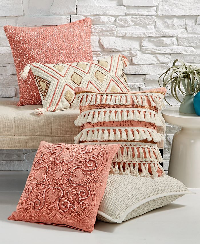 Lacourte LAST ACT! Natural 22" Square Textured WaffleWeave Decorative