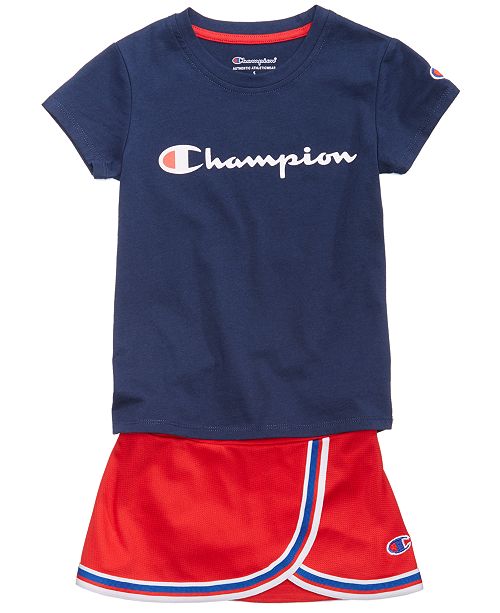 Champion Heritage Logo Print T Shirt Skort Little Girls