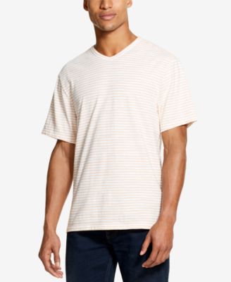 T-shirt Vintage DKNY Jeans - Rayé, Col V - Taille Medium (M) - Occasion Très Bon état