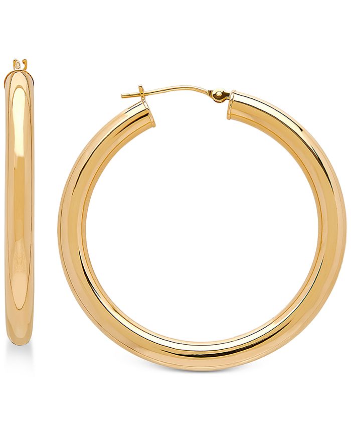 Macy's Polished Hoop Earrings in 14k Gold - Macy's