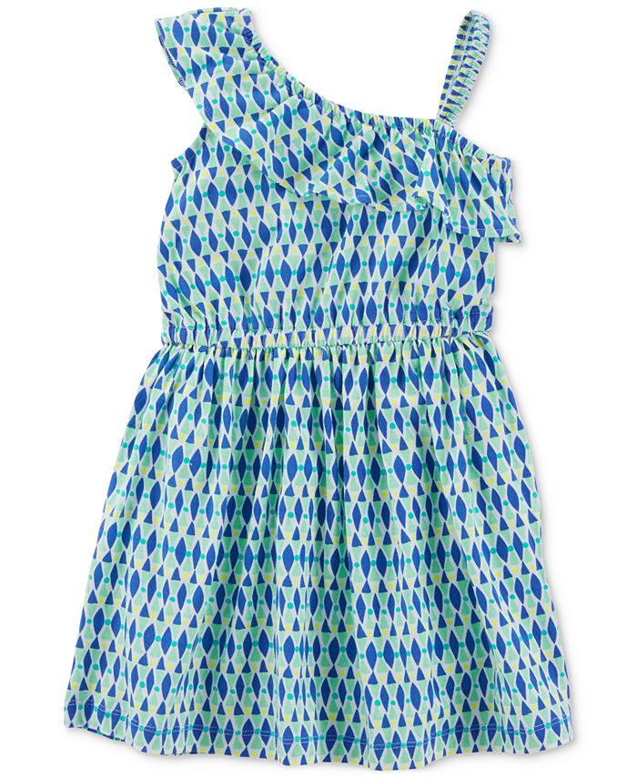 Carter's One-Shoulder Geo-Print Cotton Dress, Little & Big Girls - Macy's