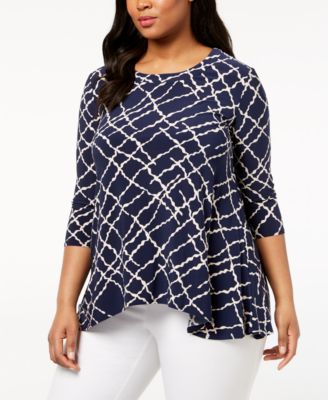 Anne Klein - Plus Size High-Low Top