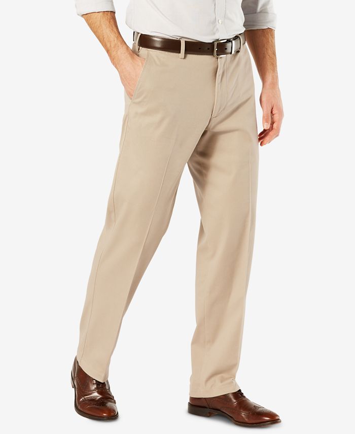 Dockers Men's Comfort Classic Flat Front Fit Stretch Pants - Macy's